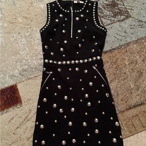 Michael Kors Black and Silver Studded Dress